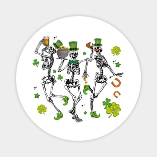 St. Patrick's Day Happy Skeleton Magnet